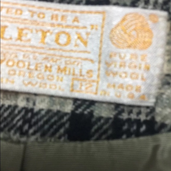 Vintage Pendleton Coat Blazer grey Tan Bk 100% Virgin Wool Plaid Women 12 USA - Picture 11 of 11